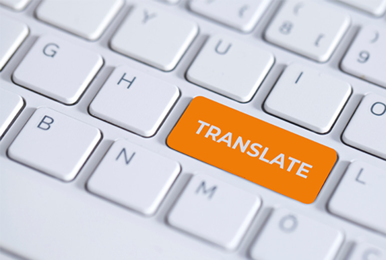 Tastatur mit hervorgehobener Taste "Translate"